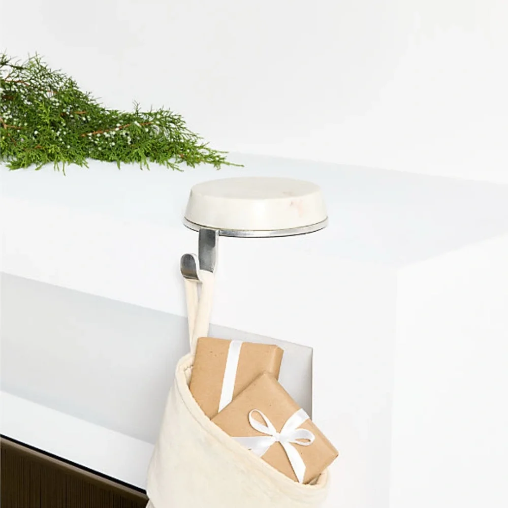 New! Crate&Barrel White Marble Stocking Holder